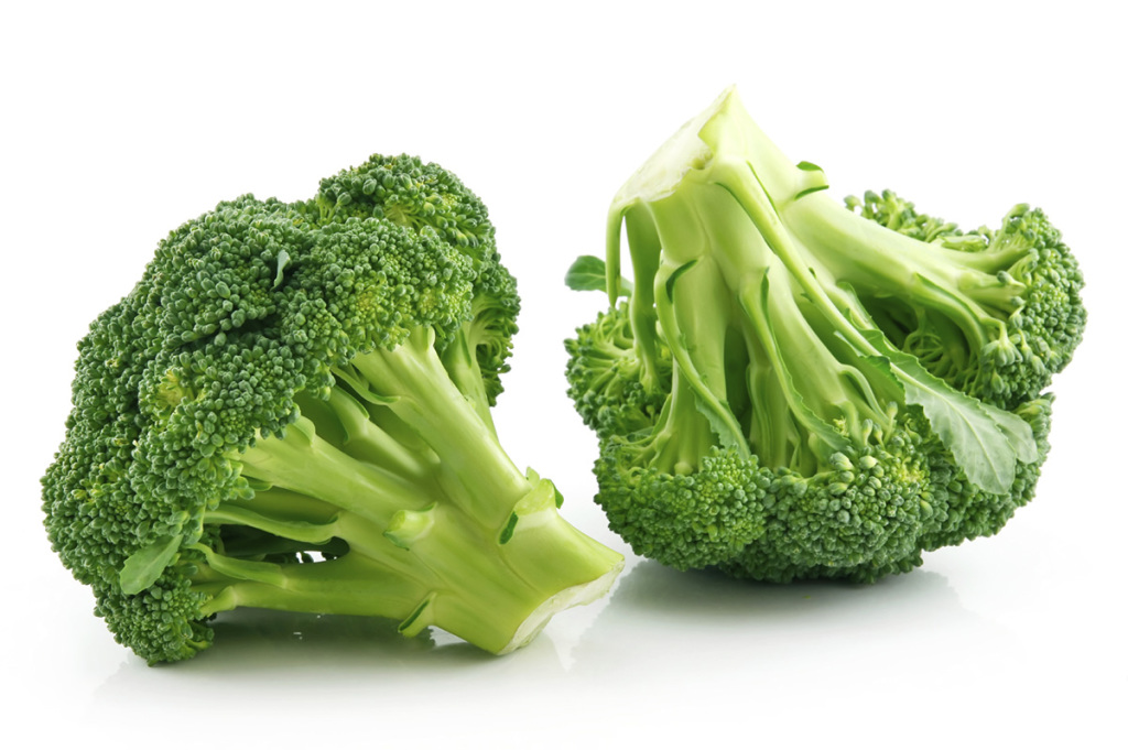 Ripe Broccoli Cabbage Isolated on White